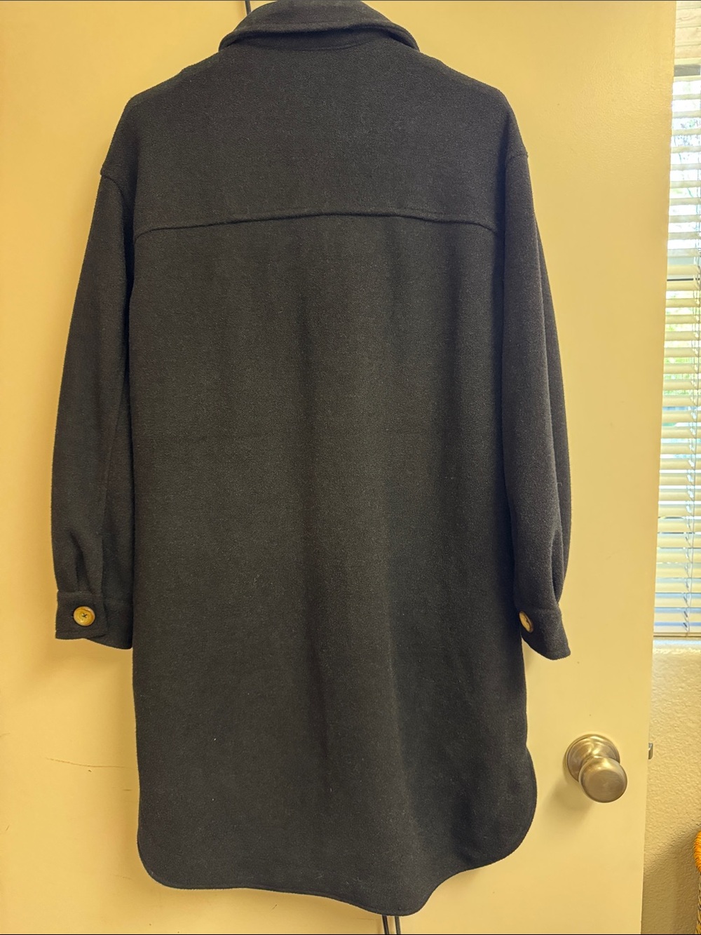 Z Supply Black Long Trench Coat with Buttoned Chest Pockets - Picture 4 of 4